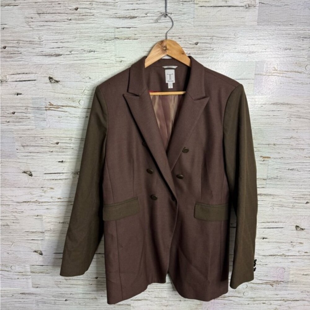 TRISTAN CANADA Women's Brown suede Jacket Blazer 3/4 Sleeves Size‎ 16